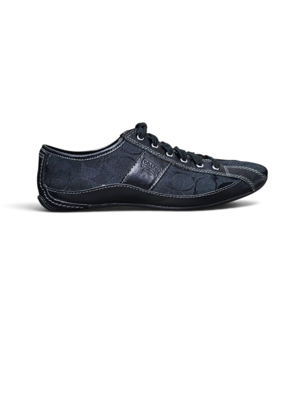 Coach Suee Vintage Black Signature Canvas Leather Driving Shoe Sneaker COA 8